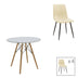 Set masa si scaune 3 piese Julita-Noor Natural 80x80x73 cm