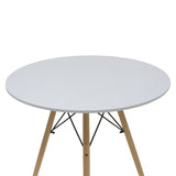 Set masa si scaune 3 piese Julita-Noor, Natural, 80x80x73 cm