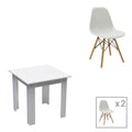 Set masa si scaune 3 piese Manka-Julita Alb 80x80x77 cm