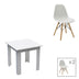 Set masa si scaune 3 piese Manka-Julita Alb 80x80x77 cm
