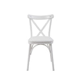 Set masă și scaune (4 bucăți) OLVER SBT BAROK-BLACK Table & Chairs Set  3, Alb, 77x75x120 cm