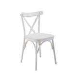 Set masă și scaune (4 bucăți) OLVER SBT BAROK-BLACK Table & Chairs Set  3, Alb, 77x75x120 cm