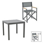 mobilier de gradina Set masa si scaune 5 buc de gradina Mabu-Kliton Antracit 80x80x74 cm