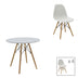 Set masa si scaune 5 piese Julita Alb 80x80x73 cm