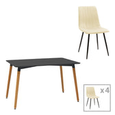 Set masa si scaune 5 piese Natali-Noor Bej 120x80x76 cm