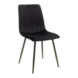 Set masa si scaune 5 piese Natali-Noor, Negru, 120x80x76 cm
