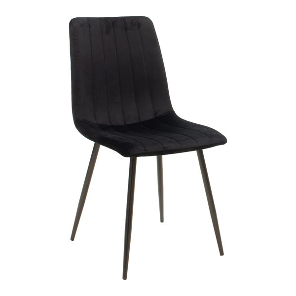 Set masa si scaune 5 piese Natali-Noor, Negru, 120x80x76 cm