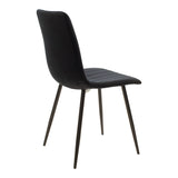 Set masa si scaune 5 piese Natali-Noor, Negru, 120x80x76 cm