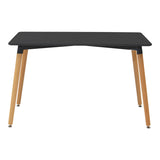 Set masa si scaune 5 piese Natali-Noor, Negru, 120x80x76 cm