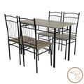 Set masa si scaune 5 piese Reforia Gri 110x60x74 cm