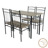 Set masa si scaune 5 piese Reforia Gri 110x60x74 cm