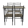 Set masa si scaune 5 piese Reforia, Gri, 110x60x74 cm, imagine suplimentara