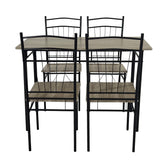 Set masa si scaune 5 piese Reforia, Gri, 110x60x74 cm, imagine suplimentara