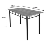 Set masa si scaune 5 piese Reforia, Gri, 110x60x74 cm, foto produs 12