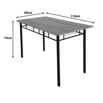 Set masa si scaune 5 piese Reforia, Gri, 110x60x74 cm, foto produs 12