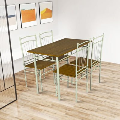 Set masa si scaune 5 piese Reforia, Natural, 110x60x74 cm, imagine suplimentara