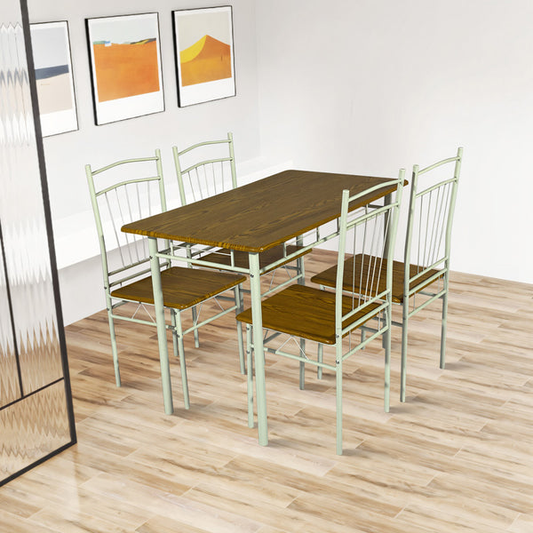 Set masa si scaune 5 piese Reforia, Natural, 110x60x74 cm
