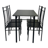 Set masa si scaune 5 piese Reforia, Negru, 110x60x74 cm, detaliu produs