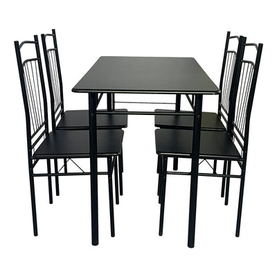Set masa si scaune 5 piese Reforia, Negru, 110x60x74 cm, detaliu produs