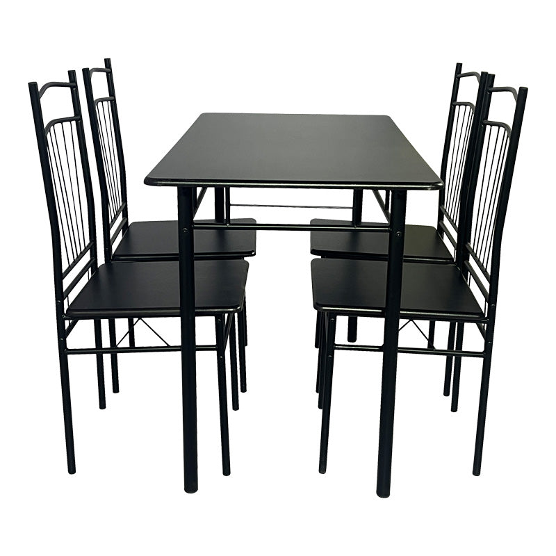 Set masa si scaune 5 piese Reforia, Negru, 110x60x74 cm, detaliu produs