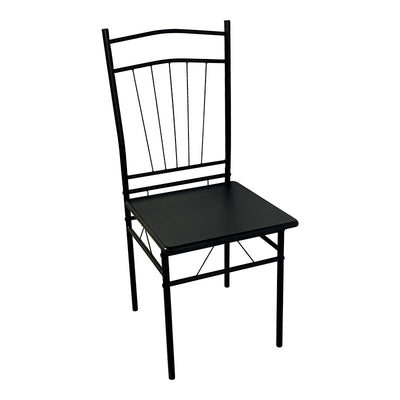 Set masa si scaune 5 piese Reforia, Negru, 110x60x74 cm, perspectiva suplimentara