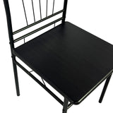 Set masa si scaune 5 piese Reforia, Negru, 110x60x74 cm