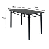 Set masa si scaune 5 piese Reforia, Negru, 110x60x74 cm
