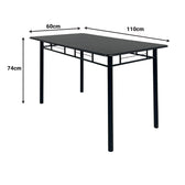 Set masa si scaune 5 piese Reforia, Negru, 110x60x74 cm, foto produs 13
