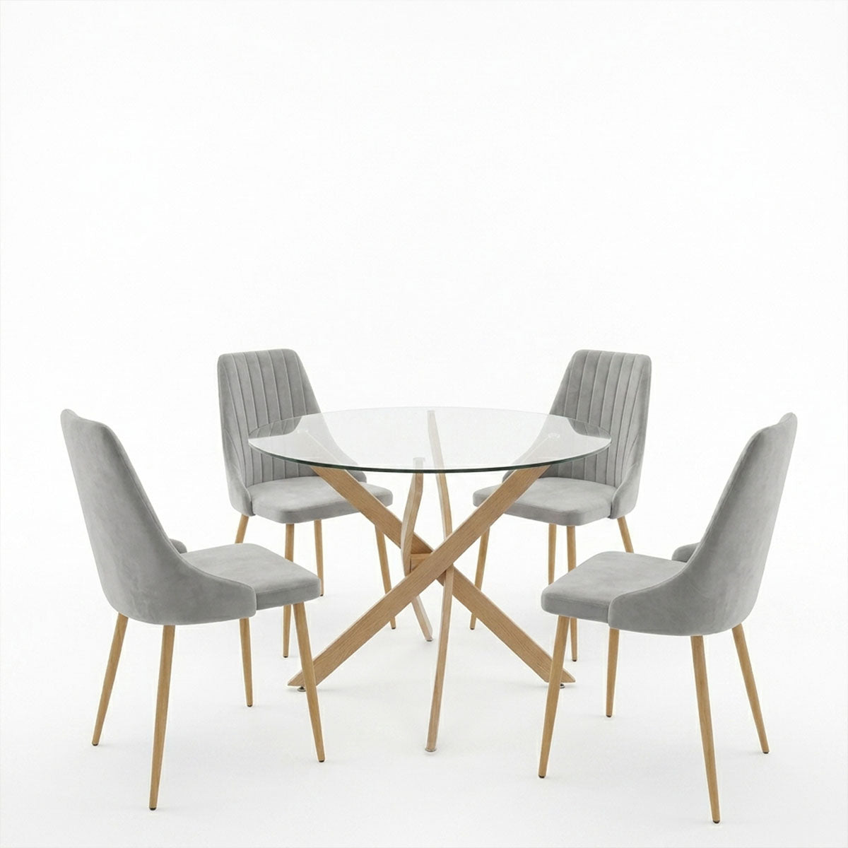Set masa si scaune Antoro-Azori, D100x75 cm - Gri