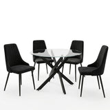 Set masa si scaune Antoro-Azori, D100x75 cm - Negru