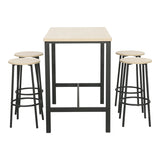 Set masa si scaune Arzo, Metal, Natural, 100x60x86 cm