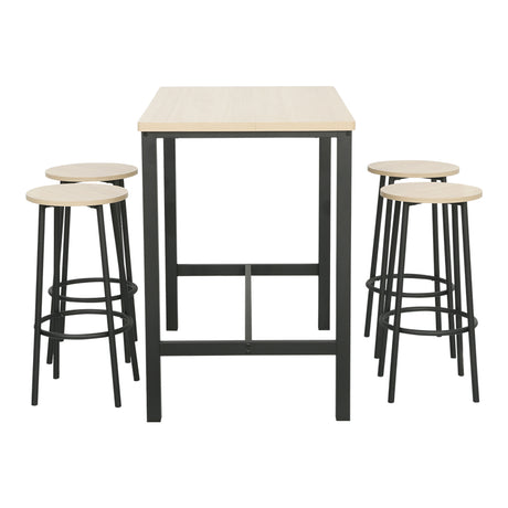 Set masa si scaune Arzo, Metal, Natural, 100x60x86 cm