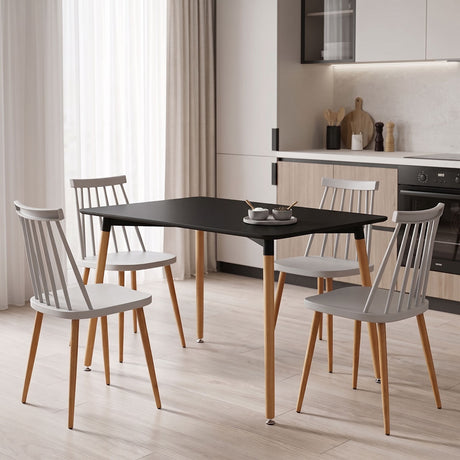 Set masa si scaune Aurora Dining, Alb, 120x80x76 cm