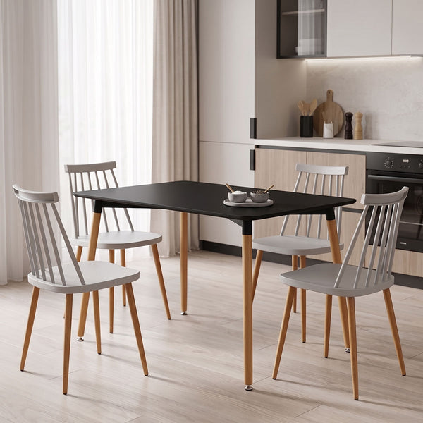 Set masa si scaune Aurora Dining, Alb, 120x80x76 cm