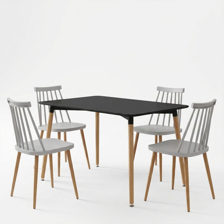 Set masa si scaune Aurora Dining, Alb, 120x80x76 cm