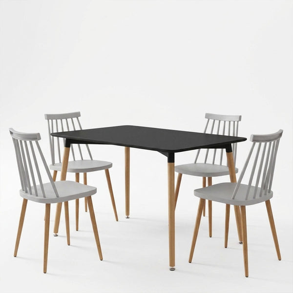 Set masa si scaune Aurora Dining, Alb, 120x80x76 cm