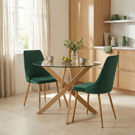 Set masa si scaune Azori Dark green, Verde, 80x75 cm