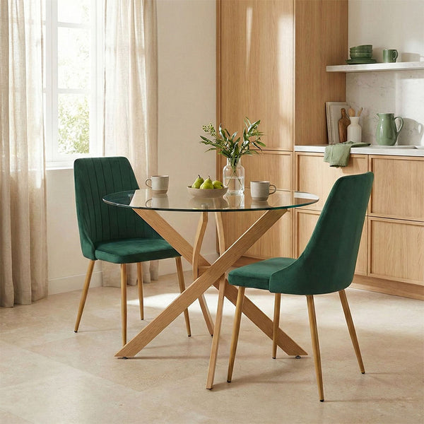 Set masa si scaune Azori Dark green, Verde, 80x75 cm