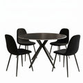 Set masa si scaune Bella Black, Metal, Negru, D120x76 cm, imagine ambient
