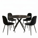 Set masa si scaune Bella Black, Metal, Negru, D120x76 cm