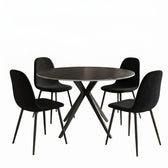 Set masa si scaune Bella Black, Metal, Negru, D120x76 cm, imagine ambient