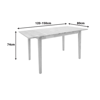 Set masa si scaune Dallan Country, Lemn rubberwood, Natural, 150x80x74 cm, imagine produs 11