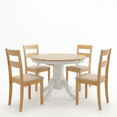 Set masa si scaune Dallan Lars, Lemn rubberwood, Alb, 100x75 cm, imagine ambient