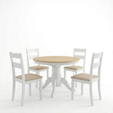 Set masa si scaune Dallan Lars, Lemn rubberwood, Alb, 100x75 cm