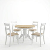 Set masa si scaune Dallan Lars, Lemn rubberwood, Alb, 100x75 cm, imagine ambient