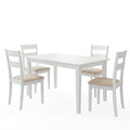 Set masa si scaune Dallan Mabor, Lemn rubberwood, Alb, 150x80x74 cm, imagine ambient