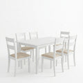 Set masa si scaune Dallan Mabor, Lemn rubberwood, Alb, 150x80x74 cm, imagine ambient