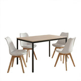 Set masa si scaune Dining, Alb, 120x75x75 cm