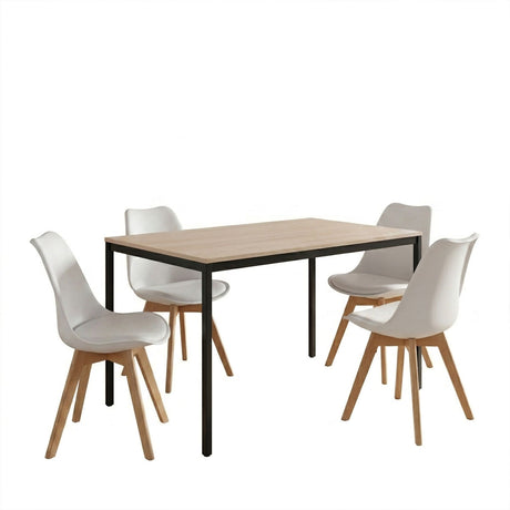 Set masa si scaune Dining, Alb, 120x75x75 cm