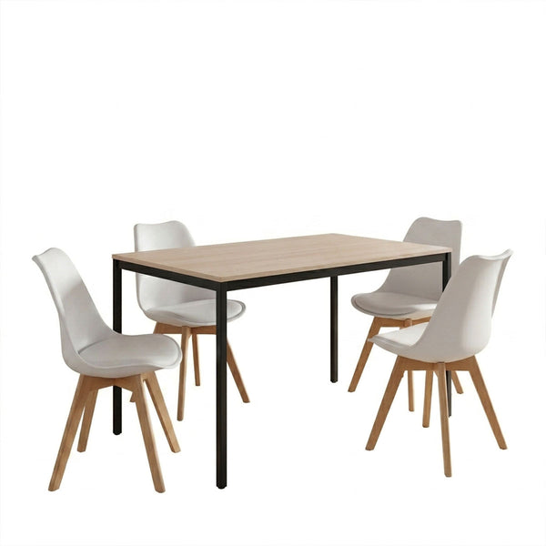 Set masa si scaune Dining, Alb, 120x75x75 cm